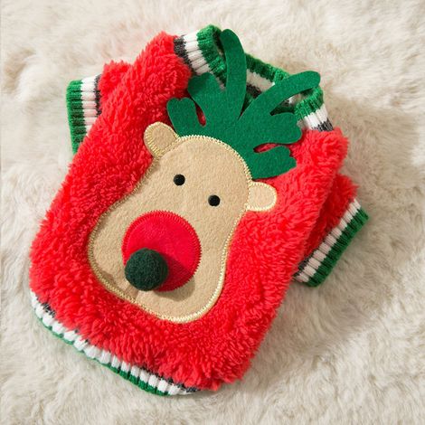 Christmas Dog Cat Warm Winter Sweater Reindeer Pet Clothes for Cats Puppies Puppies, Model : s (1/2)