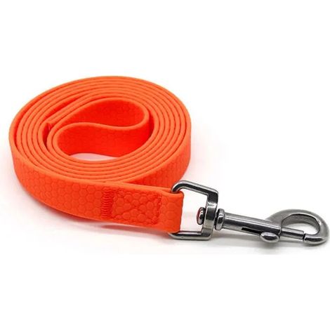 Longe pour Chien,5m Laisse Chien avec Poignée et Sac de Rangement,Laisses Étanches pour Chiens de Dressage de Toutes Tailles(Orange) (1/5)