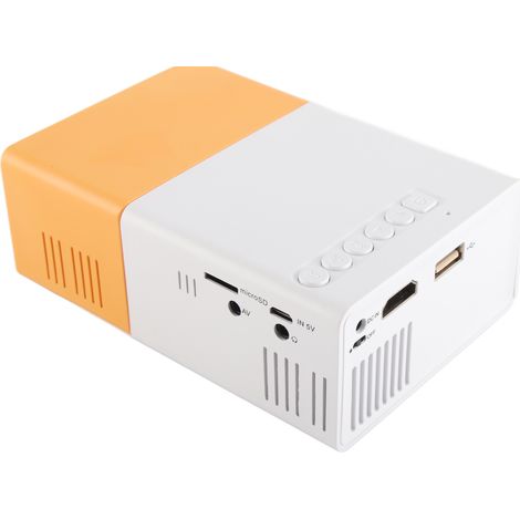 Petit projecteur HD couleur portable LED pour home cinéma, compatible avec les téléphones portables (prise CN, 220 V CA, jaune et blanc). (1/5)