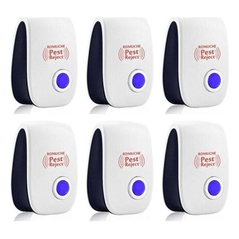 Ultrason Souris et Rats Lot De 6 - Repulsif Ultrason Moustique - Répulsif Ultrason - Anti Moustique Ultrason - Ultrason Souris -Repulsif Fourmis - Répulsif Souris - Répulsif Araignée - Utrason Rat (1/4)
