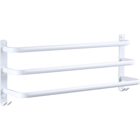 Porte-serviette Salle de Bain,Barres Porte Serviettes Mural blanc