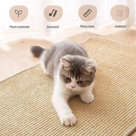 Tapis de Grattage pour Chat, Tapis Griffoir pour Chat en Sisal, Grattoir pour Chat, Jouet de Soins pour Griffes de Chat Anti-dérapant, Protéger Les Meubles Et Les Canapés (xs : 20×45cm) (1/4)
