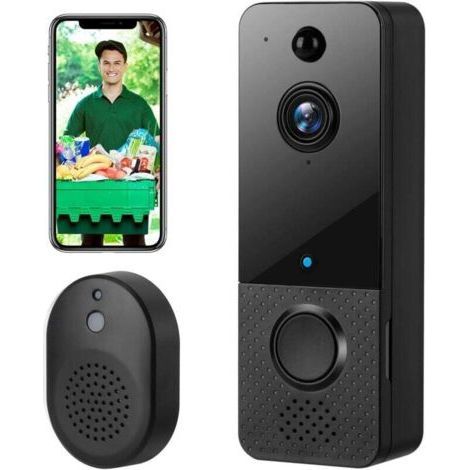 Wireless Doorbell with Camera, 1080P WiFi Wireless Video Door Phone with Chime, Support Night Vision (1/4)