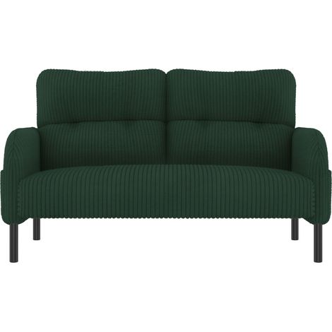 ELVMI 2-Sitzer Sofa mit Ergonomischer Rückenlehne, Seitentasche und Tiefer Sitzfläche aus Cord Smaragdgrün 120 × 75 × 79 cm (1/5)