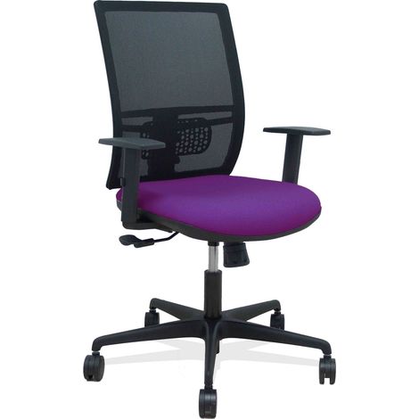 Silla Yunquera sincro malla negra bali morado brazo regulable