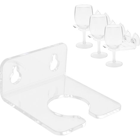 Tragbarer, transparenter Becherhalter mit festen Saugnäpfen, aus leichtem Acryl, geeignet für Bad, Dusche und Küche (1/5)