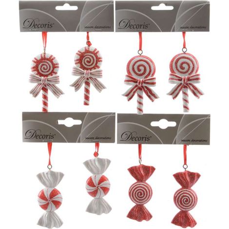 Addobbo Natalizio - Rosso e Bianco - 7,5 cm (1/2)