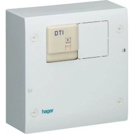 Hager TN401 - Semi-equipped TEL / TV communication box 1 Row, 13 Modules