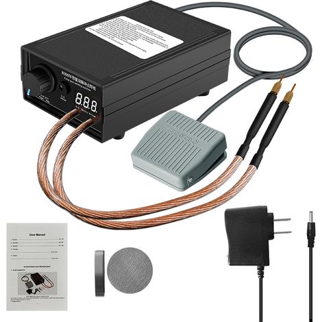 Soudeuse par Points 8000W, Portable Soudeuse par Points Réglable pour Batteries 18650, Mini Machine de Soudage par Points 0,1-0,3mm, 0-1200A (1/5)