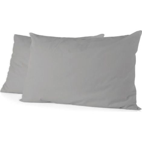 Filiyano – oreiller - HOME LINGE – Lot de 2 taies d'oreiller - HOME LINGE PASSION - 50 x 70 cm - Gris clair (1/2)