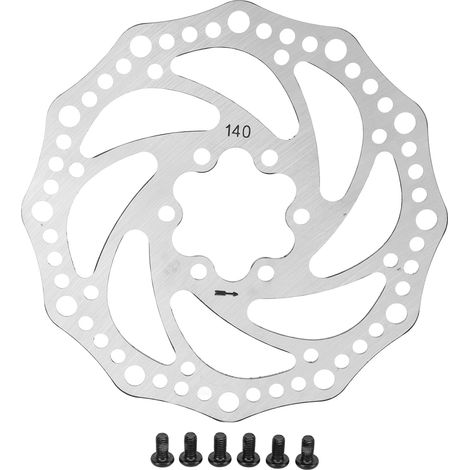 Disque de frein vélo 140mm acier design perforé, rotor frein à disque pour remplacement et randonnée (1/5)