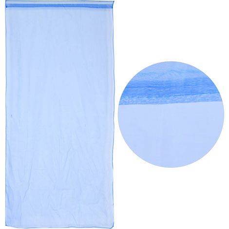 Rideau à œillets transparent pour chambre ou balcon, traitement de fenêtre en bleu foncé (1/5)