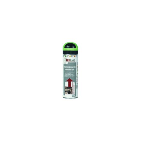 traçeur de chantier couleur vert fluo tête bas