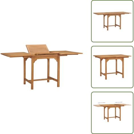 Gartentisch - vidaXL Gartentisch Ausziehbar (110-160)x80x75 cm Massivholz Teak - Garten Esstisch