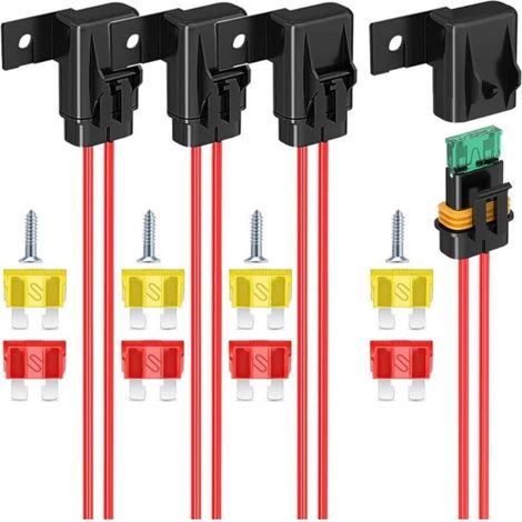 Fuse Holder Kit, IP67 Waterproof, Wire Harness Gauge 12 AWG, ATC/ATO 20 A/30 A/40 A, Blade Fuse Holder for Vehicles, Marine, Heavy Duty Bus Power System MUMU (1/4)