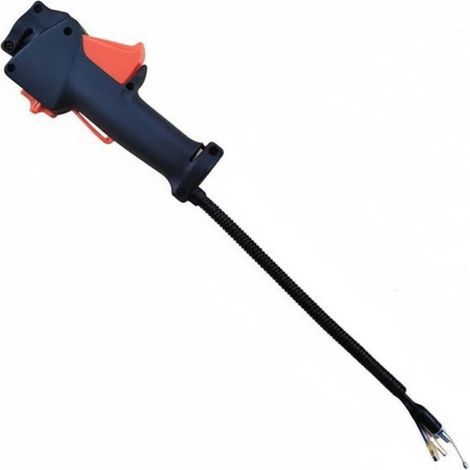 Interrupteur Tondeuse à Gazon Poignée Ergonomique Commande de Précision Arrêt d'Urgence Adapté à l'Entretien de Jardinage et Projets Bricolage, 26MM, Style Court+Fil (1/5)
