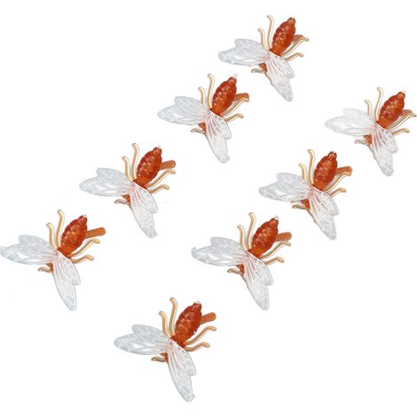 50 mini abeilles décoratives en plastique pour arbre, porte, mur, jardin ou cour (1/5)