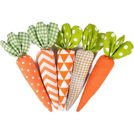 5 Pièces Pâques carotte décorations artificiel tissu Carrots Super doux Wear résistant maison faux Carrots fête décorations (1/5)