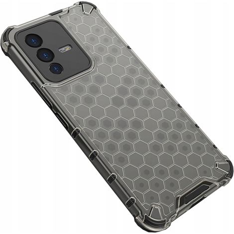 Custodia rinforzata a nido d'ape con cornice in gel per Vivo V23 5G, nera. (1/5)