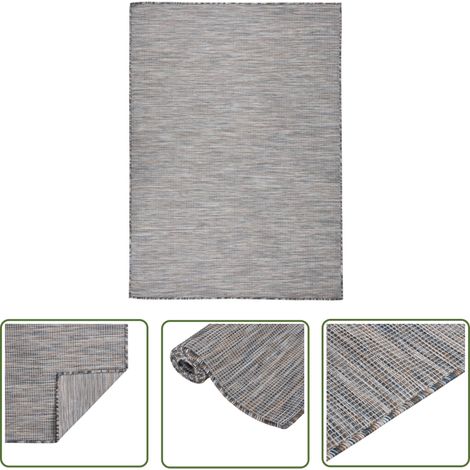 FIMEI Tapis à tissage plat d'extérieur 200x280 cm Marron et noir (1/5)