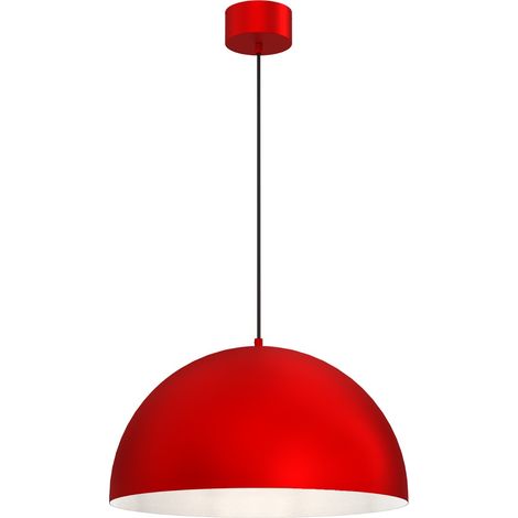 Suspension Luminex Single rouge demi-dôme Ø50 E27 métal