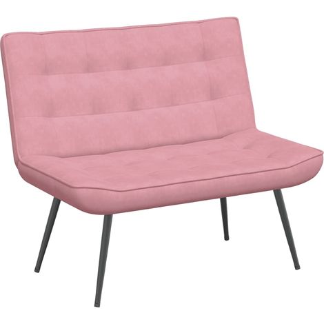 Banc rose 110x74x84 cm velours (1/5)