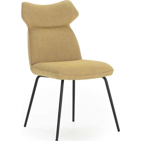 Pack de 2 sillas modelo Dimitri tapizado textil mostaza, 91cm(alto) 47cm(ancho) 64cm(largo) (1/5)