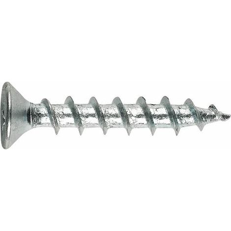 Vis auto-perceuses filetées à tôle pour la menuiserie PVC - Tête réduite Ø7mm - Zinguée 4,3 x 16 - Boite de 1000