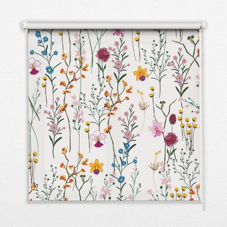 Innenrollo Fensterrollo - Rollo ohne Bohren - Sichtschutzrollo - Lichtdurchlässiges Rollo - Rechteckiges - Rollo - (100 cm x 180 cm) - Bunte Blumen (1/5)