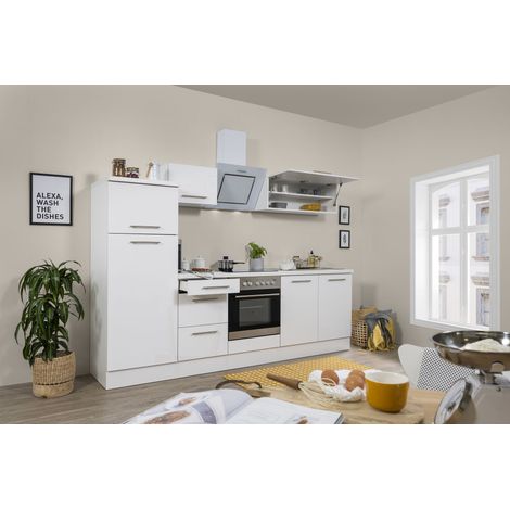 Cuisine Kitchenette Bloc cuisine blanc Amanda 270 cm Respekta Premium