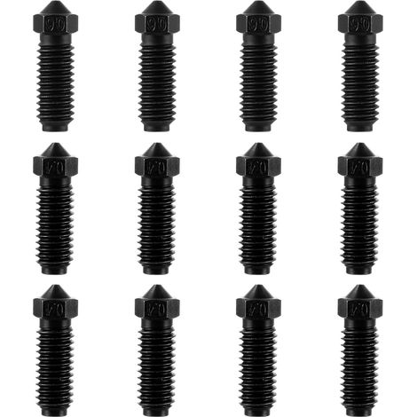 Lot de 12 Buses en Acier Trempé, Lot de 8 0,4mm, Lot de 4 0,6mm, Buse Pulvérisateur Noir, Boquilla Impresora 3D Résistante Aux Hautes Températures poor 3 (1/5)