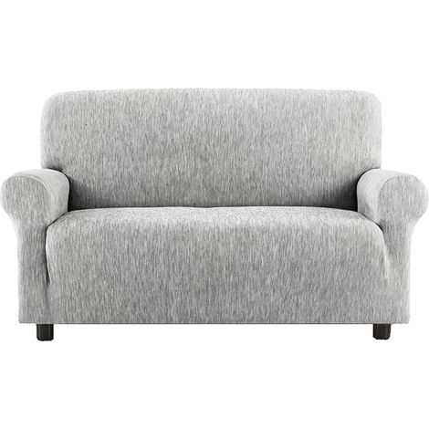 Copridivano New York Grigio Melange Elasticizzato, Antigraffio, per Divani con Braccioli, Telo Divano Universale, Made in Italy Divano 5 posti cm. 350-420 (1/5)