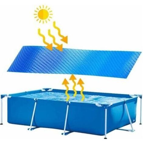 Bâche À Bulles - Couverture de Piscine Solaire Rectangulaire Couverture de Protection Piscine Solaire Chauffage de Bassin Outdoor Jardin Film D'isolation Thermique pour Piscine 200cm x 300cm