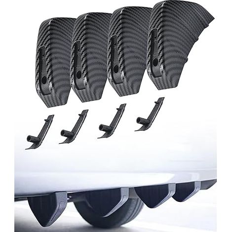 Protections d'ailes de Voiture,Diffuseur De Spoiler De Pare-Chocs Arrière,Protection de Pare-Chocs Arrière de Voiture,Convient à la Plupart des SUV,Voitures et Camions (Fibre De Carbone) (1/5)