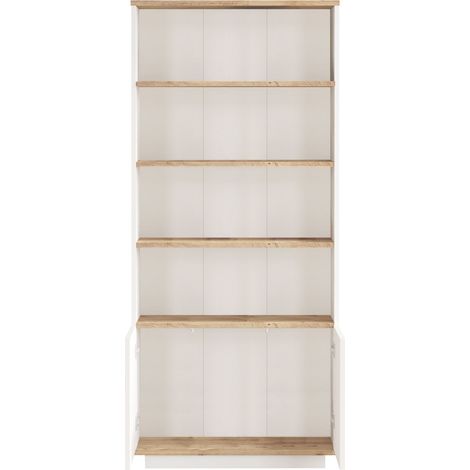 Libreria in legno "FR16" - 75 x 26 x 168 cm - Pino Atlantico Bianco