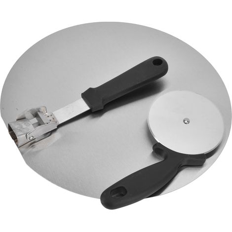 Pelle à pizza, roulette à pizza et spatule à pizza en acier inoxydable avec manche pliable pour la cuisine et le restaurant (1/5)