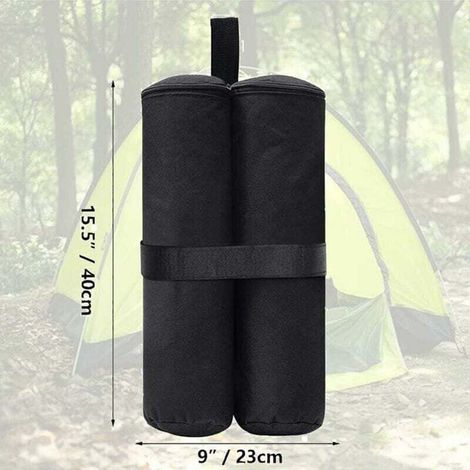 Set mit 4 Gewichtssäcken für Pavillons - Für Markisen, Zelte - Sandsäcke - Für den sofortigen Einsatz im Freien - Beschwerte Füße - Schwarz (mit Reißverschluss) (1/5)