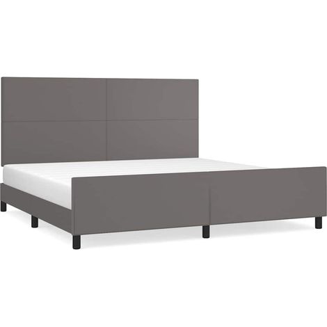 Maison Exclusive - Giroletto con Testiera Grigio 200x200 cm in Similpelle (1/5)