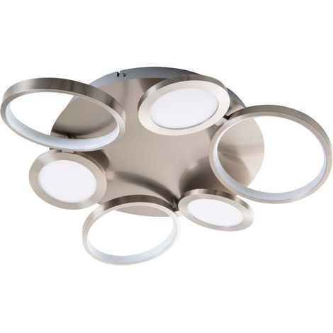 Deckenleuchte Deckenlampe Schlafzimmerleuchte dimmbar silber LED D 56 cm