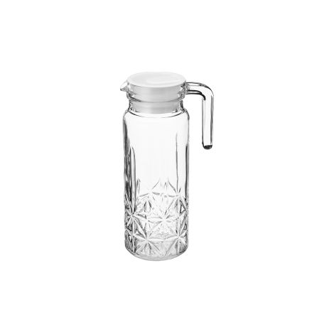 Jarra de vidrio para bebidas, limonada, mesa, fiestas de comunión, 1 L, parrilla, picnic