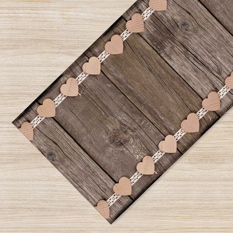 Tappeto passatoia fantasia made in Italy antiscivolo lavabile aderente 75 Woody - 50x400cm