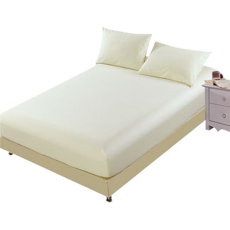 Drap-housse en percale de coton, format Queen, 1 poche profonde, pour un lit frais et résistant. (1/5)