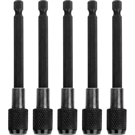 5er-Pack Schnellspann-Bohrerverlängerungen, 4 Zoll langer Schraubendreher-Bithalter, 1/4 Zoll Sechskantschaft-Bohrerverlängerung, magnetisches Bohrerverlängerungs-Adapterset