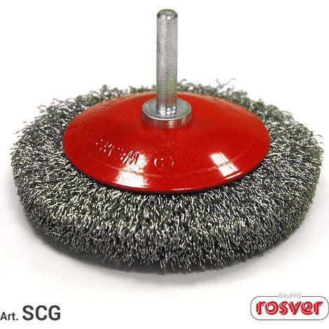 Spazzole Coniche con Gambo - Rosver - SCG D.90 G. 6 Acciaio - Conf.10pz