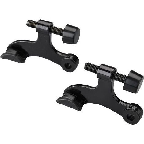 2 pièces butée de porte à goupille de charnière robuste réglable butée de porte à goupille de charnière en argent frotté à l'huile avec amortisseur de pare-chocs en caoutchouc noir (1/5)