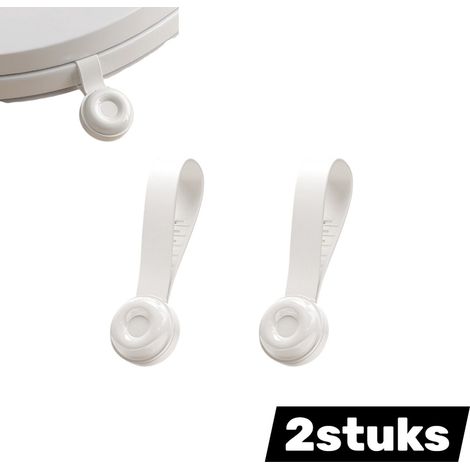 Rehausseur de siège de toilette réglable en silicone et ABS accessoire de salle de bain mains libres couleur blanche (1/5)