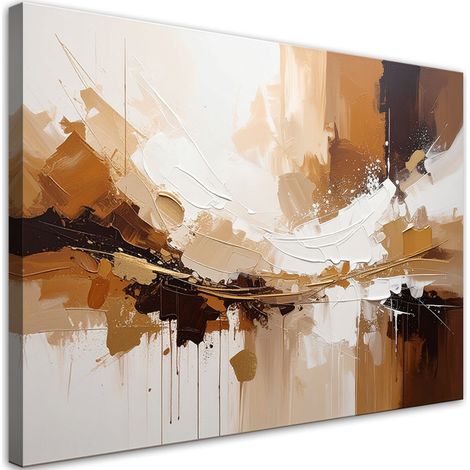 Image sur Toile, Paysage abstrait dans des tons chauds de brun et d'or,30x20 (1/4)