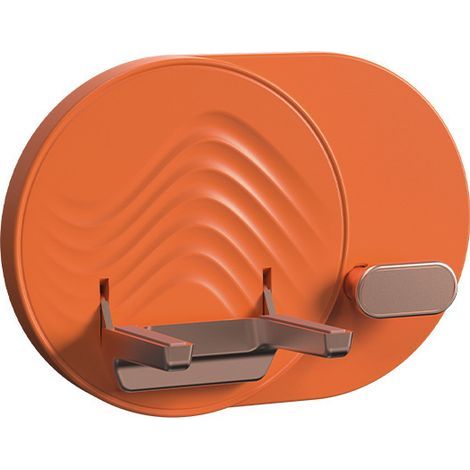 Support mural pour sèche-cheveux, gain de place, rangement gratuit des câbles, support pour sèche-cheveux de salle de bain（orange） (1/5)