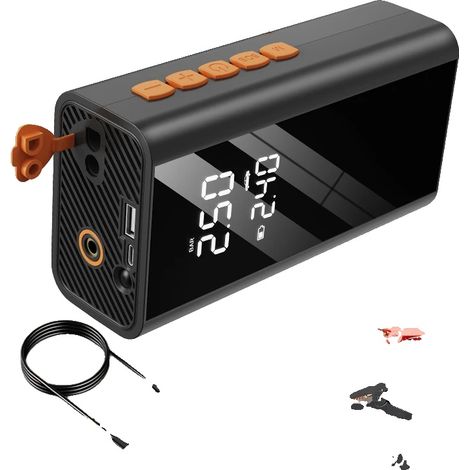 Démarreur de voiture, compresseur d'air 150PSI, batterie externe portable, 1200ASmart clip (1/2)
