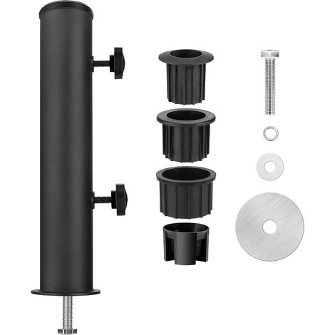 Paragüero universal de granito para exteriores, base tubular de acero inoxidable para sombrillas de exterior, soporte para sombrillas DIY - Negro (1/4)